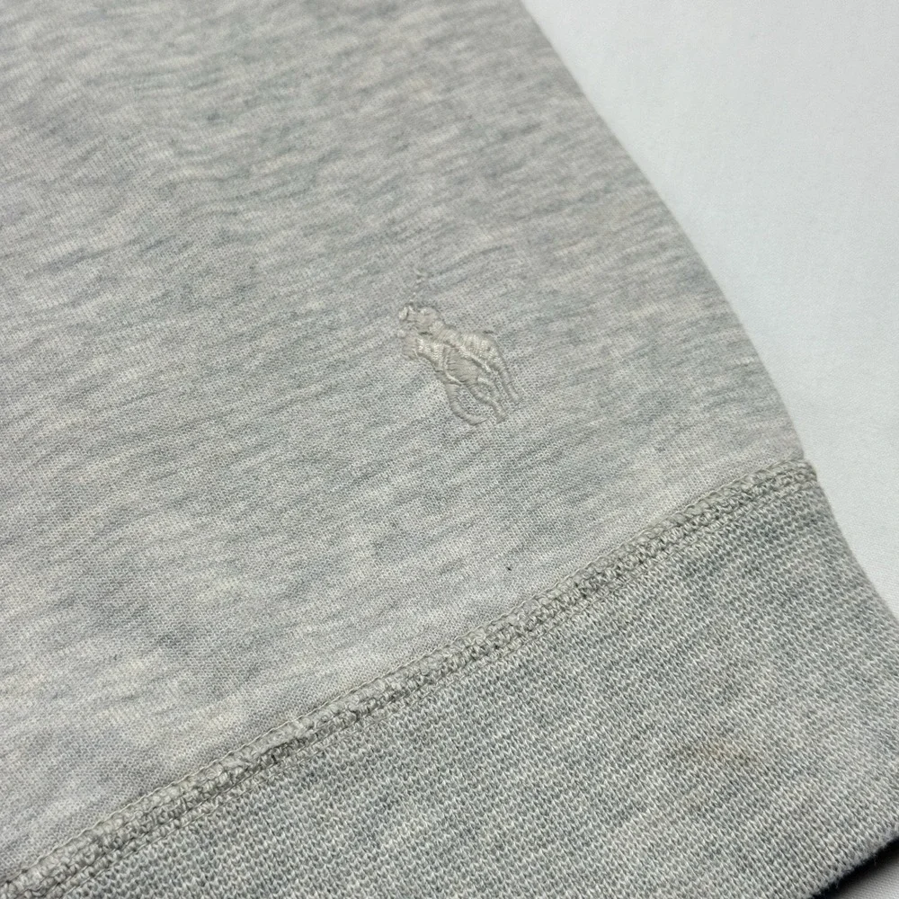 Polo Ralph Lauren Logo Embossed Double Knit Sweatshirt Men's L Gray Crewneck